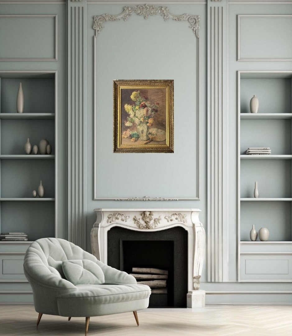 Henri Biva (1848-1929) "Natura morta con vaso cinese"-photo-6