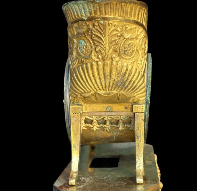 Orologio Impero in Bronzo Dorato a Ormolu "Il carro dell'Amore"-photo-1