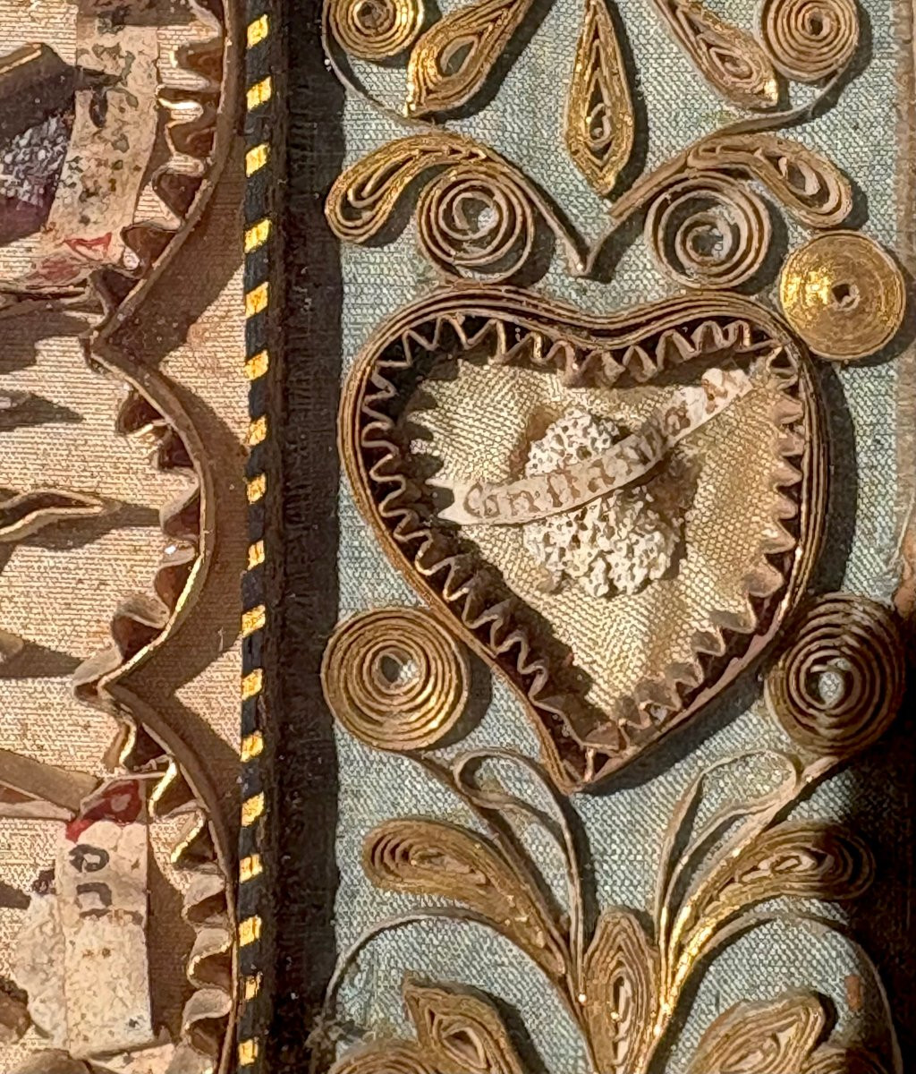 Grande Cornice Reliquiario XVIII secolo 42 Reliquie (Denti-Ossa)-photo-6