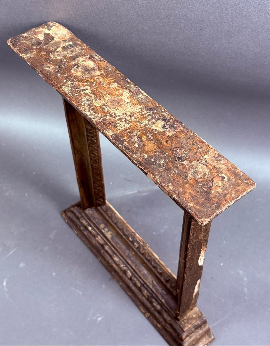 Cornice Italiana a Tabernacolo Legno Dorato XVIII secolo-photo-5