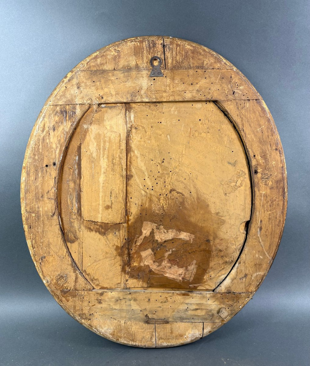 Grande Medaglione in Noce Scolpito Sansone e Dalila XVIII secolo-photo-4