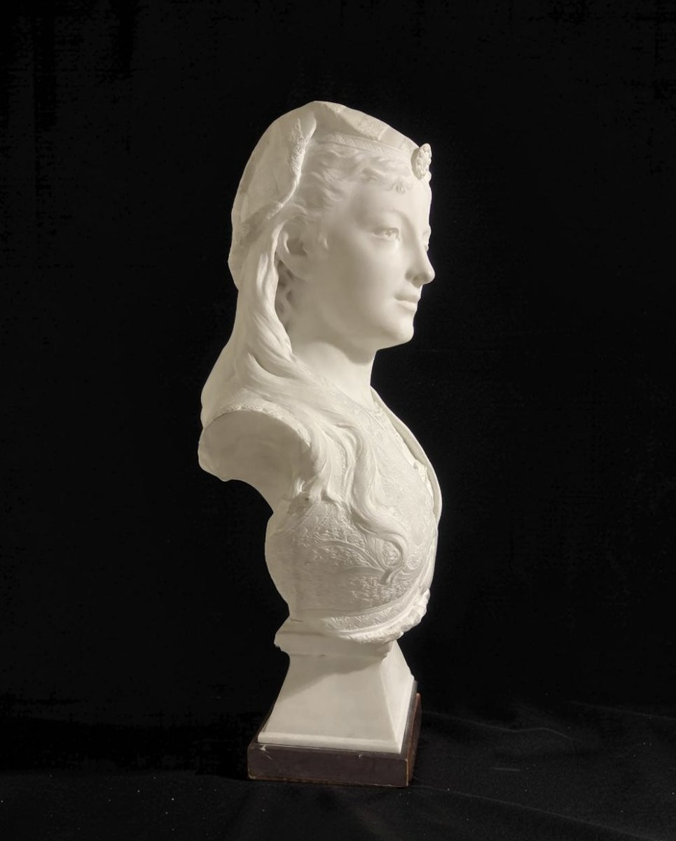 Zacharie RIMBEZ - Busto Orientalista in Marmo di Armida XIX secolo-photo-1