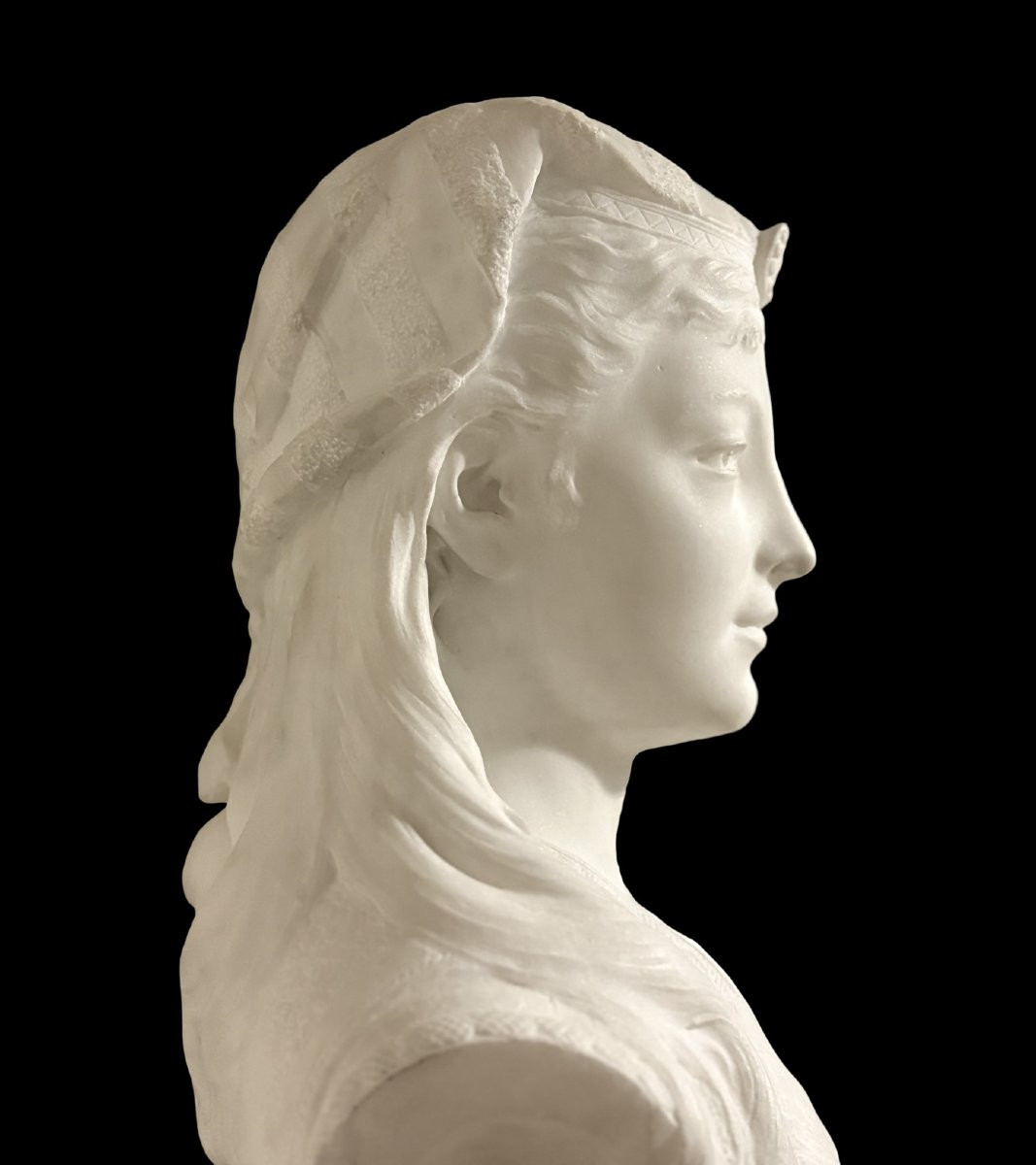 Zacharie RIMBEZ - Busto Orientalista in Marmo di Armida XIX secolo-photo-4