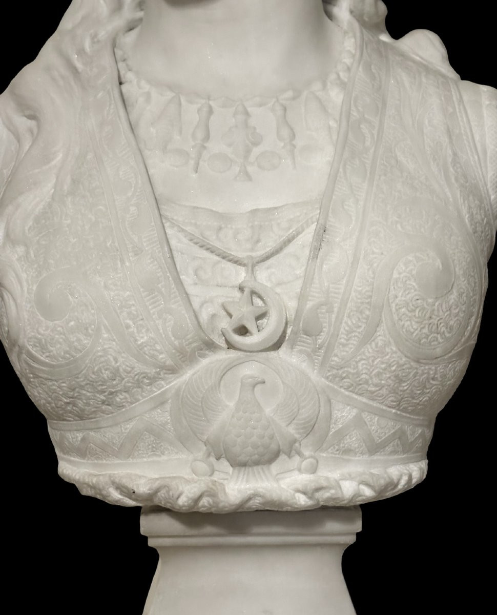 Zacharie RIMBEZ - Busto Orientalista in Marmo di Armida XIX secolo-photo-8
