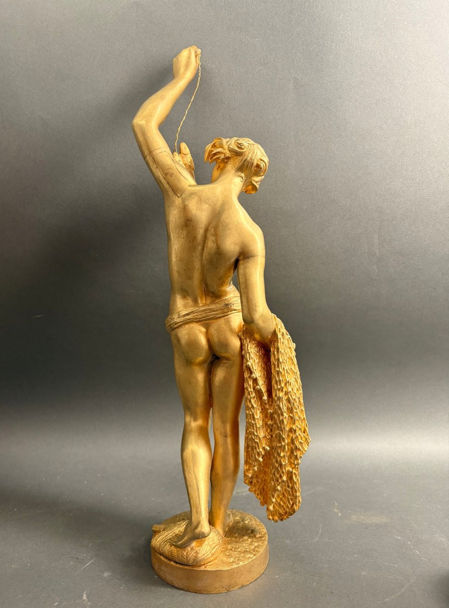 Grande Scultura in Bronzo Dorato nel gusto di Carpeaux XIX secolo-photo-3