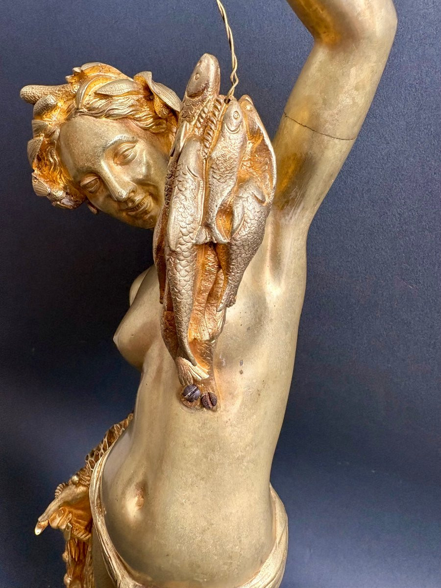 Grande Scultura in Bronzo Dorato nel gusto di Carpeaux XIX secolo-photo-2