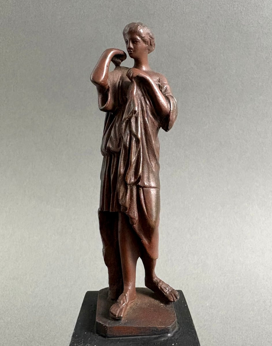 Coppia di Statuette in Bronzo Neoclassiche Souvenir del Grand Tour XIX-photo-3
