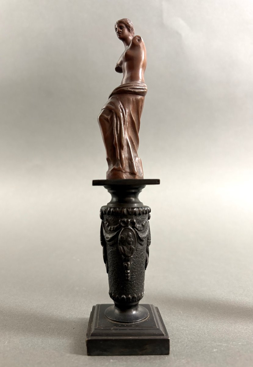 Coppia di Statuette in Bronzo Neoclassiche Souvenir del Grand Tour XIX-photo-5