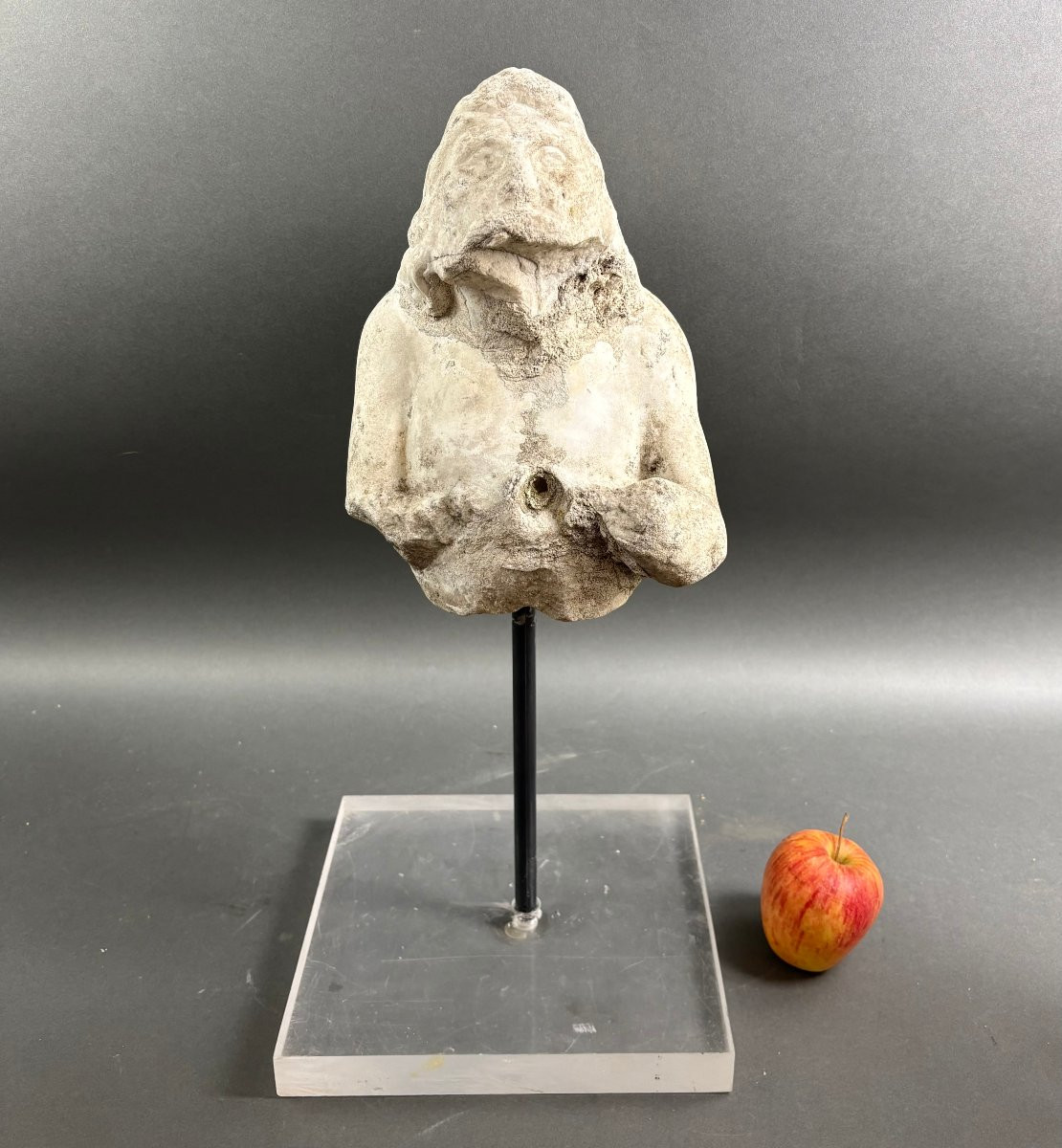 Tritone in Marmo Frammento di Scultura Italia XVII secolo-photo-3