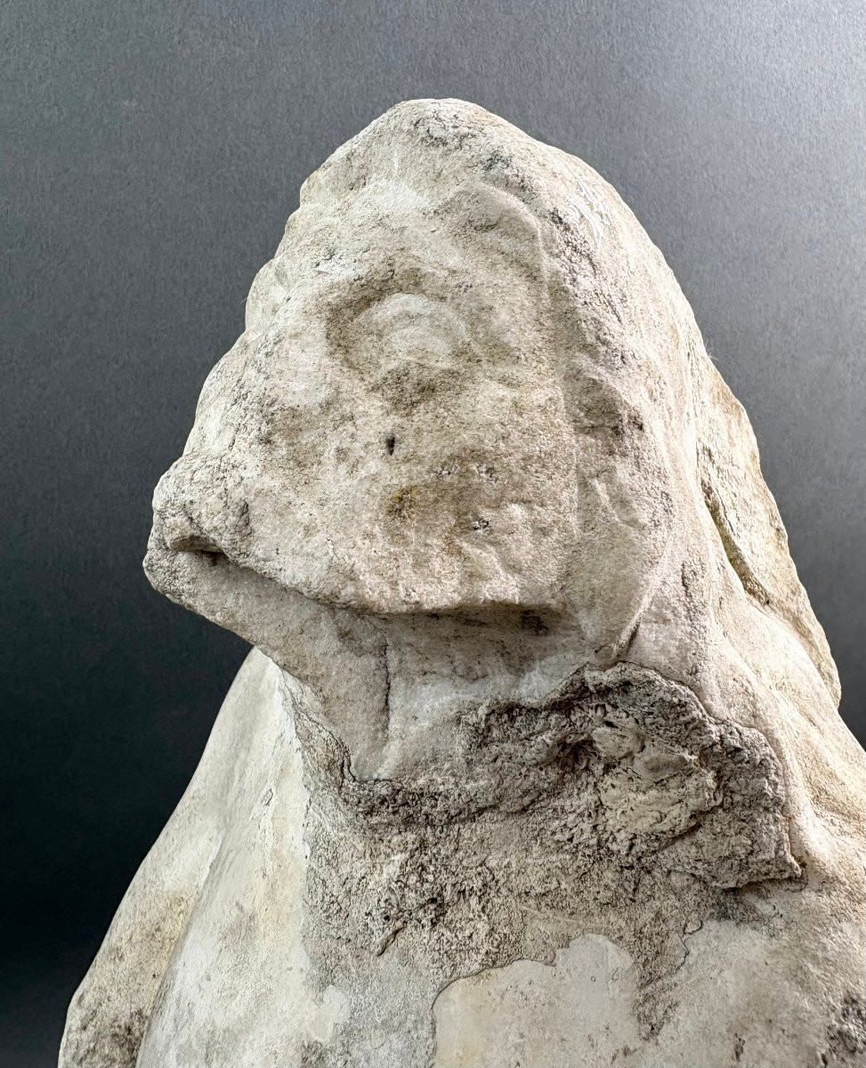 Tritone in Marmo Frammento di Scultura Italia XVII secolo-photo-6