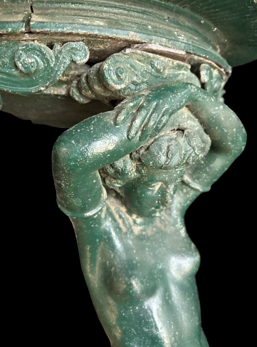 Rara Giardiniera a Tripode con Cariatidi, Fonderia d'Arte Parigina, XIX secolo-photo-4