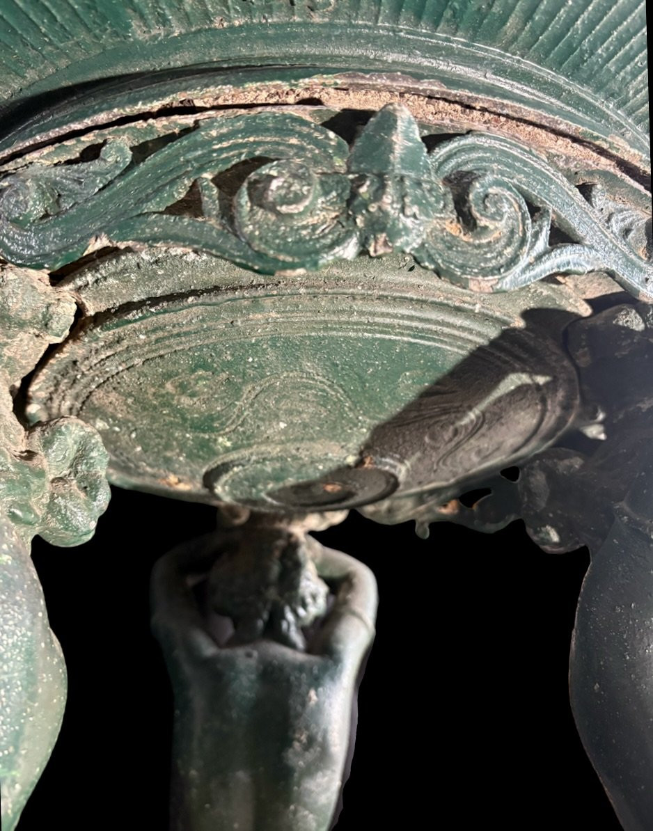 Rara Giardiniera a Tripode con Cariatidi, Fonderia d'Arte Parigina, XIX secolo-photo-6
