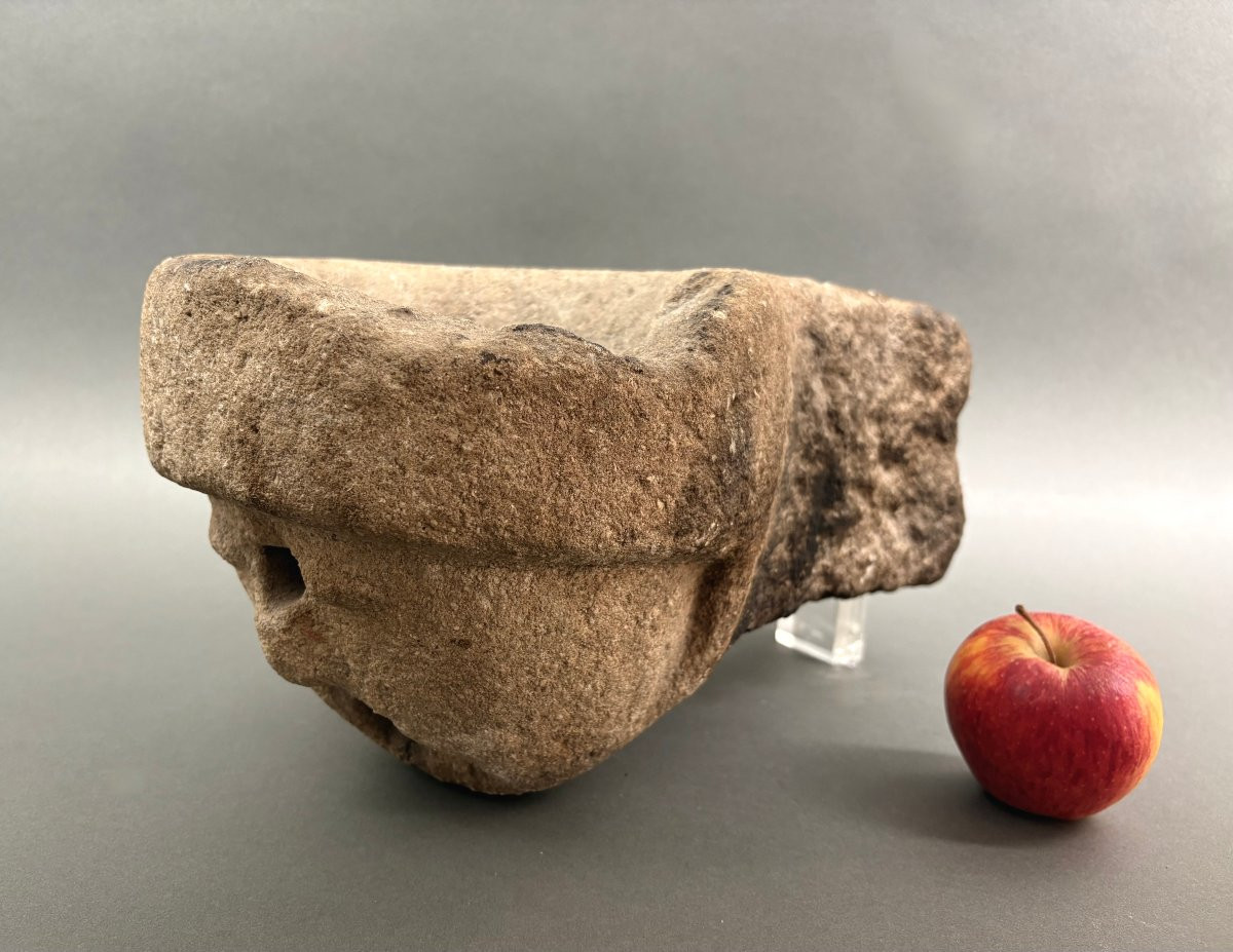 Protome Antropomorfo in Pietra di epoca Romanica XI-XII secolo-photo-7