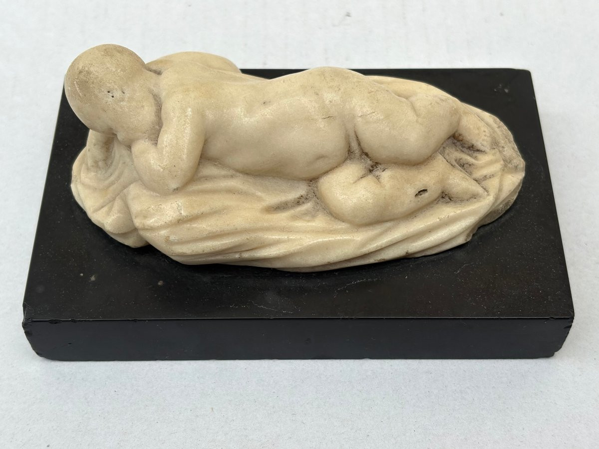 Scultura Marmo Grand Tour Putto Dormiente inizi XIX secolo-photo-3