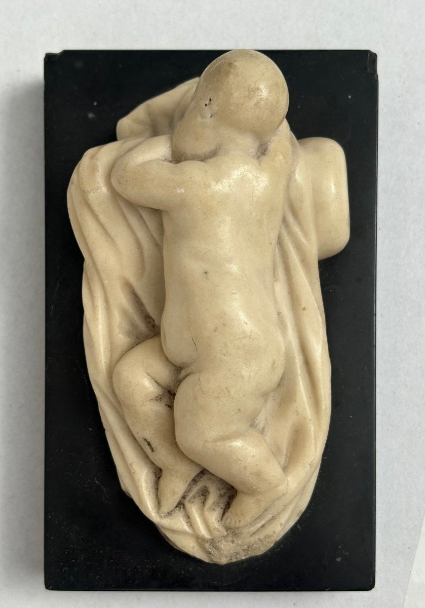 Scultura Marmo Grand Tour Putto Dormiente inizi XIX secolo-photo-3