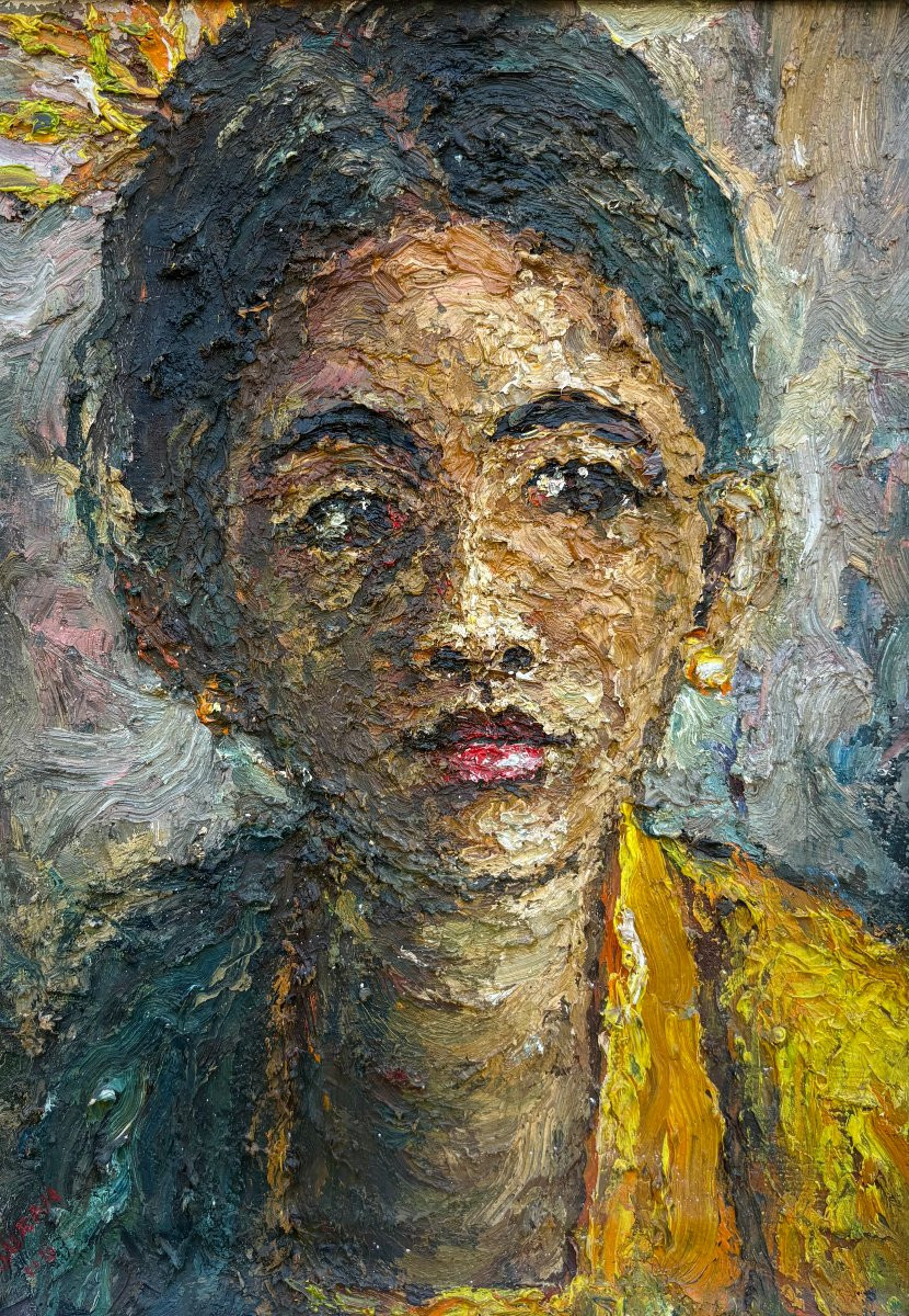 Ritratto di Ragazza Arte Naif Balinese Colorista Firmato Ngurah KK-photo-2