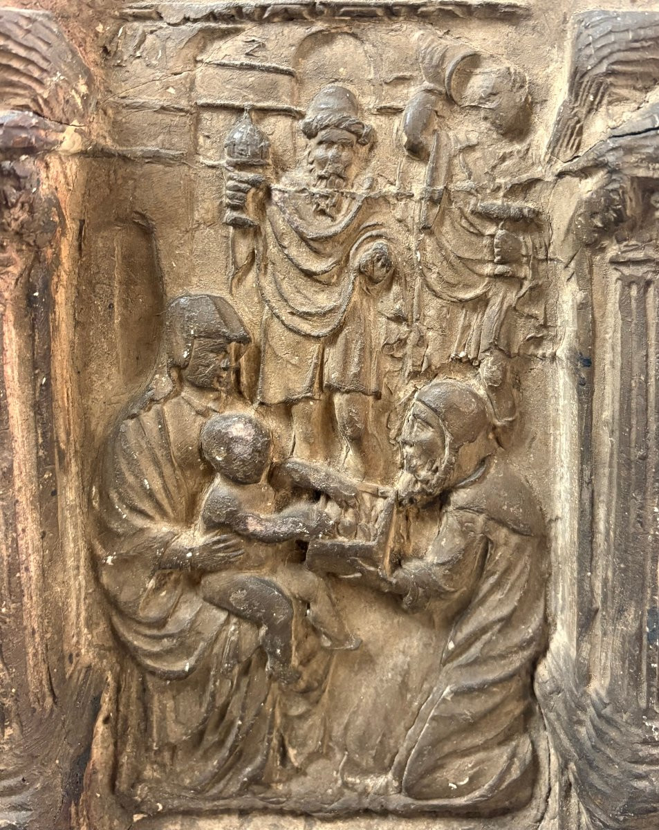 Bassorilievo in Terracotta Adorazione dei Magi Bottega Veneta datato 1518-photo-2