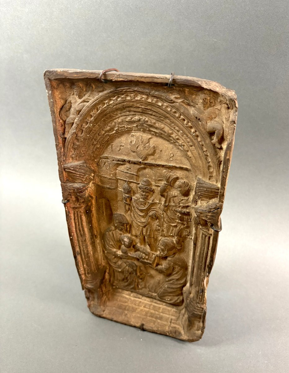 Bassorilievo in Terracotta Adorazione dei Magi Bottega Veneta datato 1518-photo-2