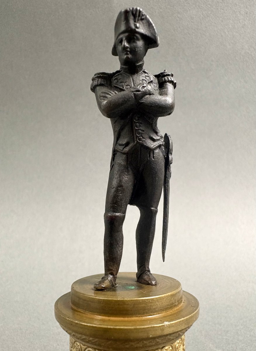 Napoleone Bonaparte Statuetta Bronzo Miniatura circa 1820-30-photo-1