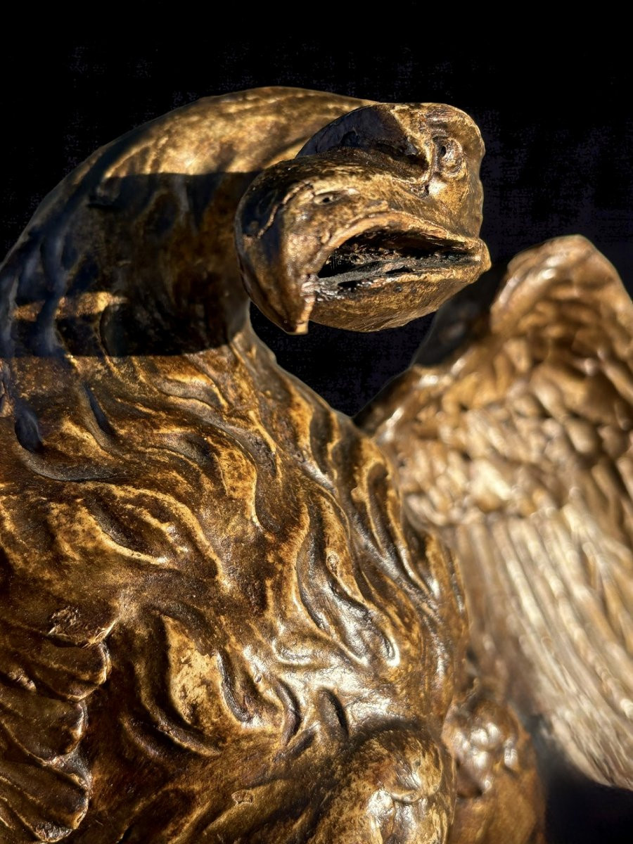 Aquila Neoclassica in Legno Dorato Italia XVIII secolo-photo-5
