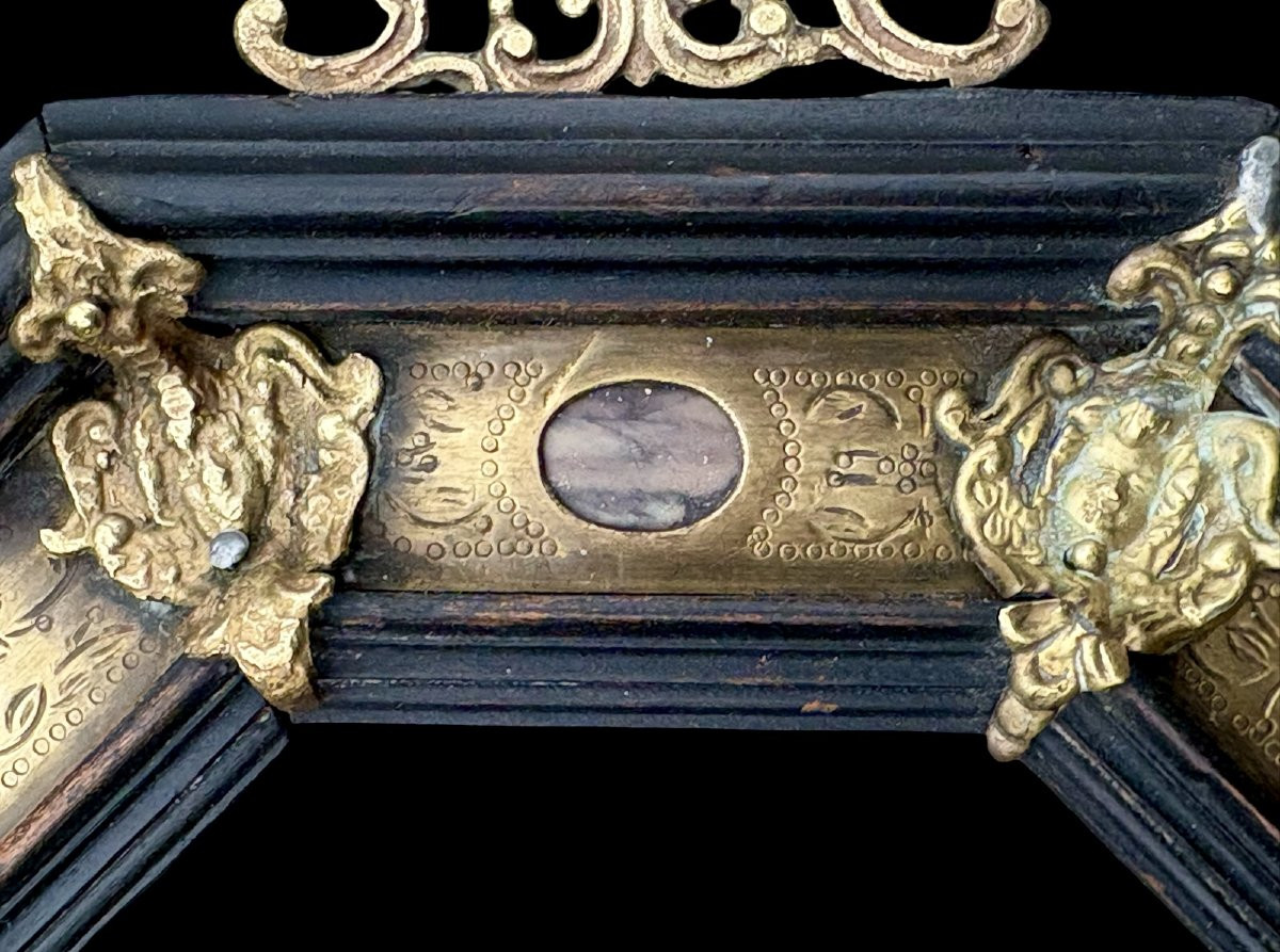 Cornice Grand Tour  Pietre dure e Bronzo Dorato, Roma, XIX secolo-photo-3