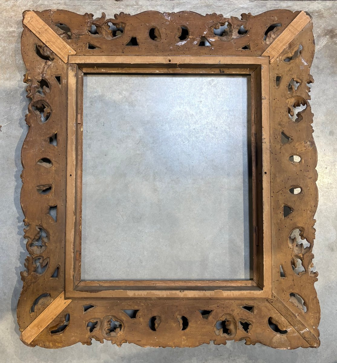 Grande Cornice Fiorentina Rococo Legno Dorato metà XVIII secolo-photo-2