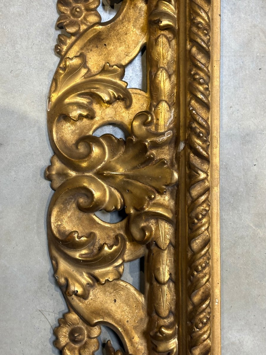 Grande Cornice Fiorentina Rococo Legno Dorato metà XVIII secolo-photo-1