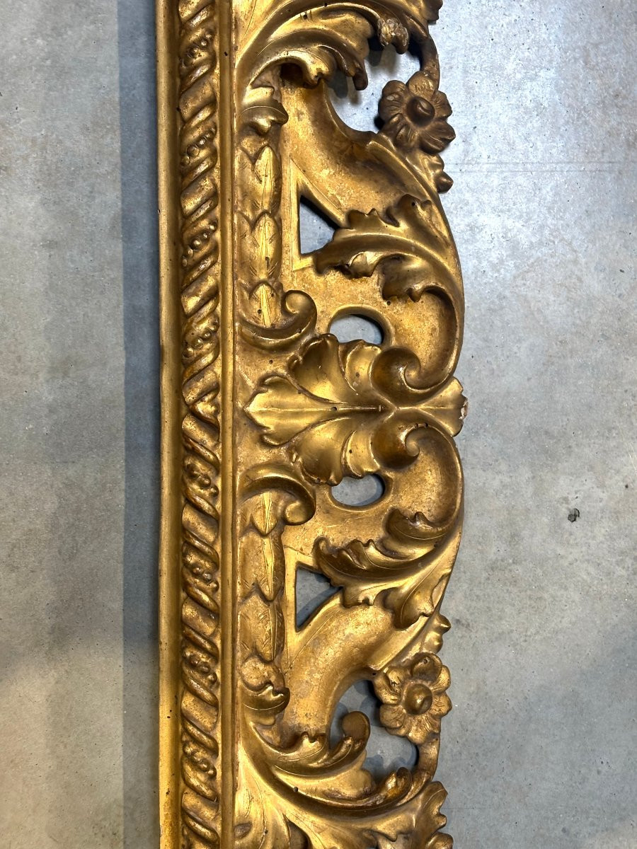 Grande Cornice Fiorentina Rococo Legno Dorato metà XVIII secolo-photo-3