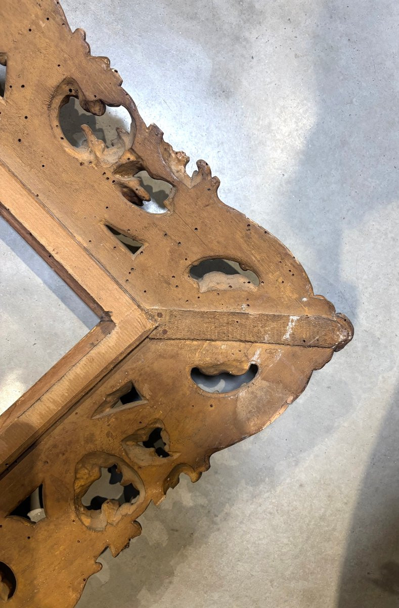 Grande Cornice Fiorentina Rococo Legno Dorato metà XVIII secolo-photo-8