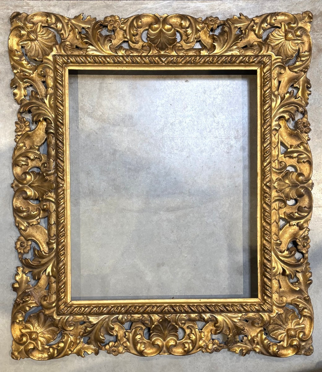 Grande Cornice Fiorentina Rococo Legno Dorato metà XVIII secolo