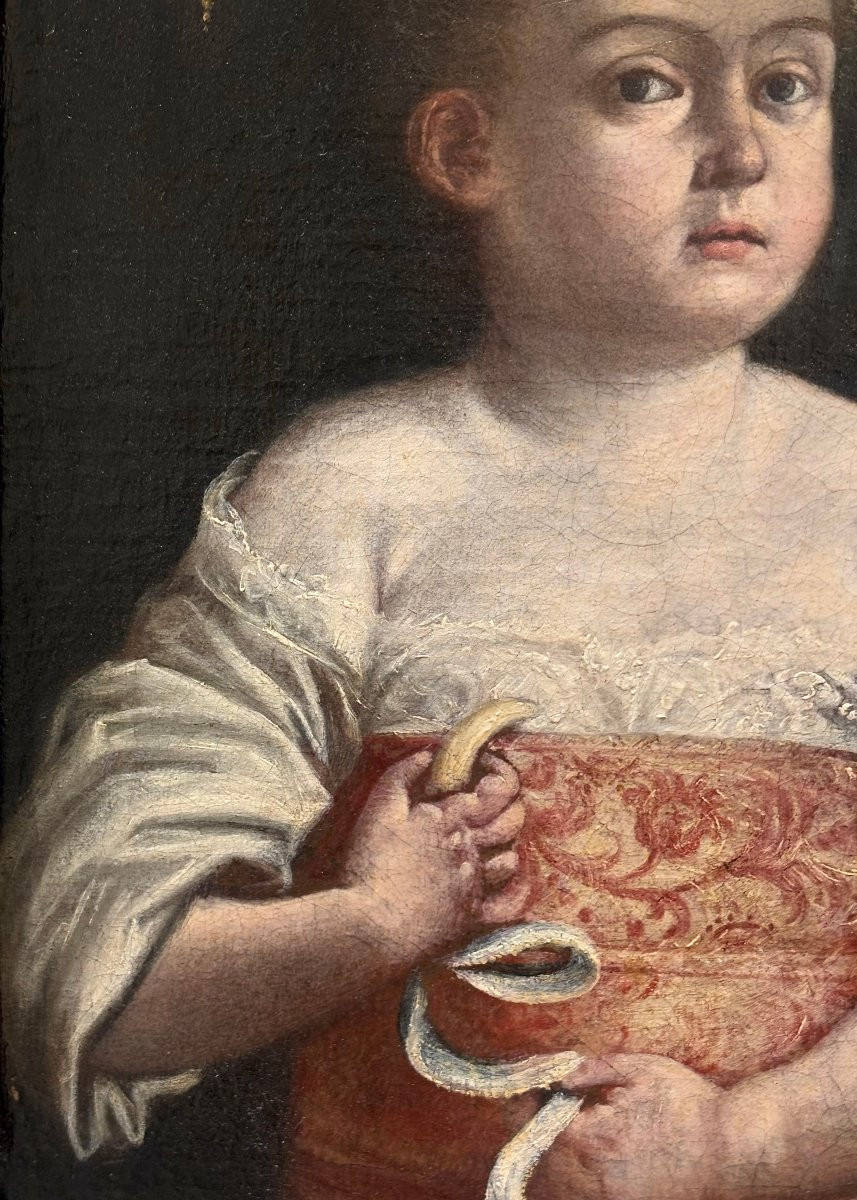 Ritratto di Bambino Famiglia Aldrovandi Colonna Scuola Emiliana XVII secolo-photo-5