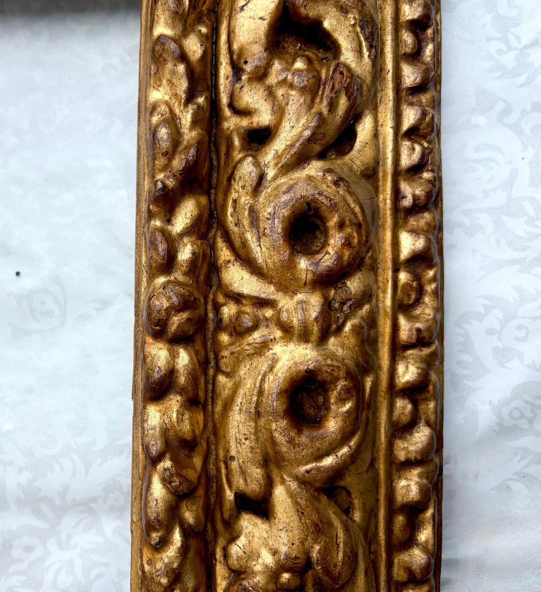 Piccola Cornice da Collezione Legno Scolpito e  Dorato XVII secolo-photo-6
