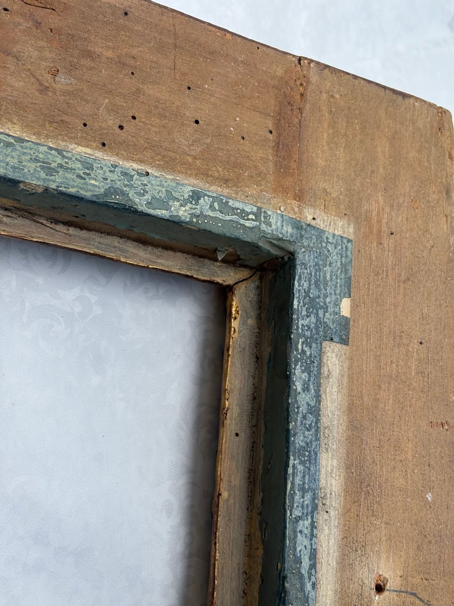 Piccola Cornice da Collezione Legno Scolpito e  Dorato XVII secolo-photo-8