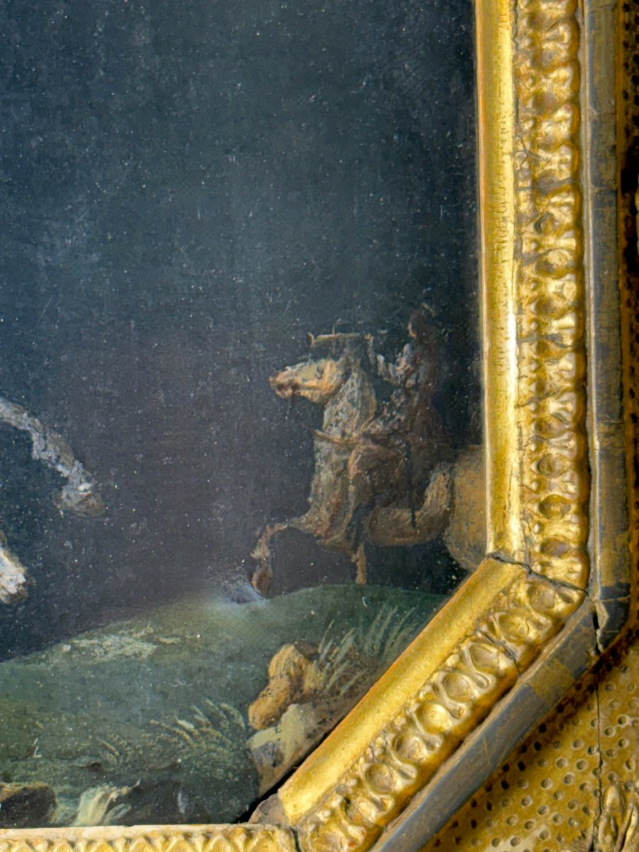Scena di Battaglia Dipinto su Ardesia XVII secolo-photo-4