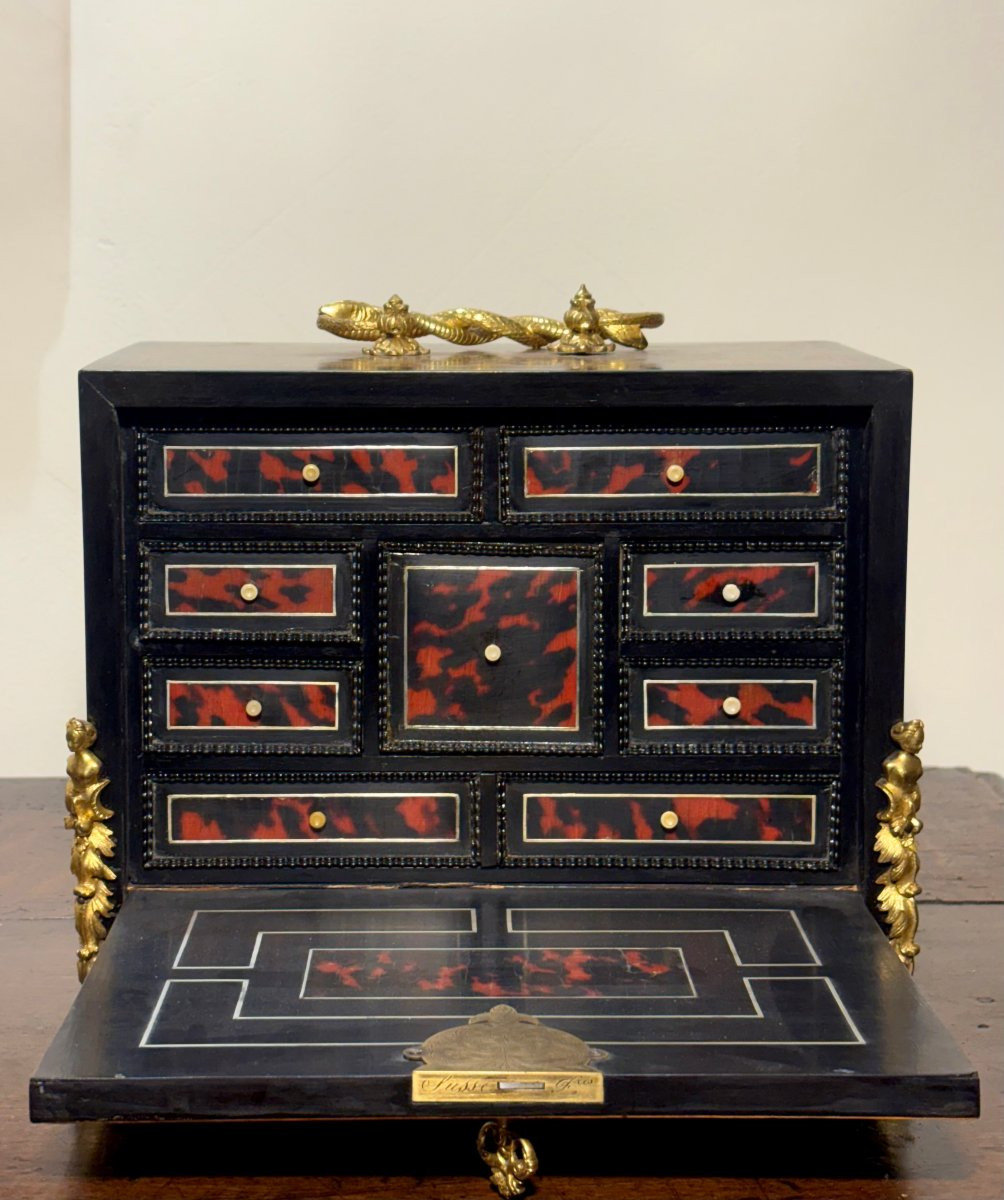 Monetiere in Marqueterie Boulle firmato "SUSSE Frères" epoca Napoleone III-photo-2