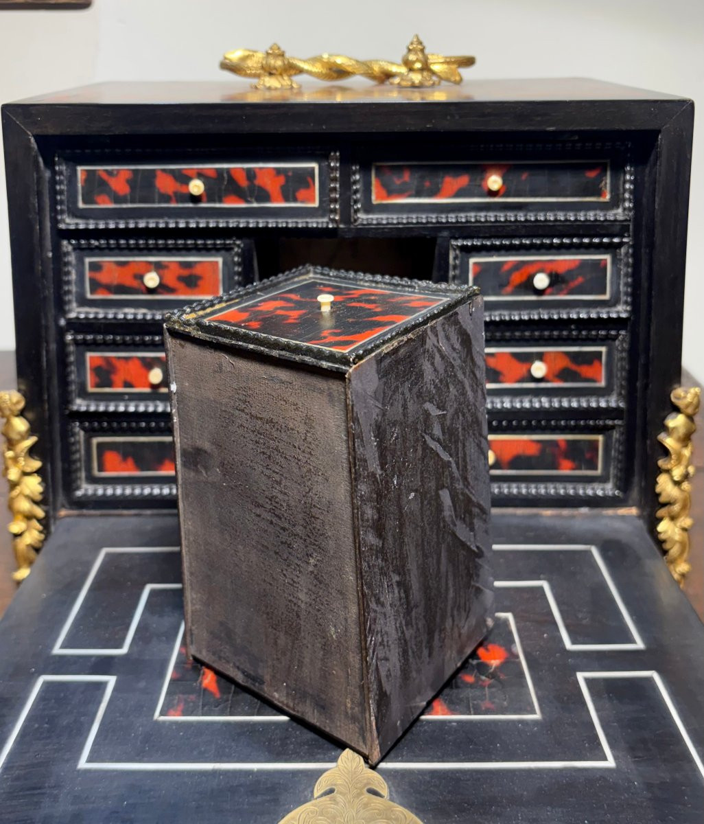Monetiere in Marqueterie Boulle firmato "SUSSE Frères" epoca Napoleone III-photo-4