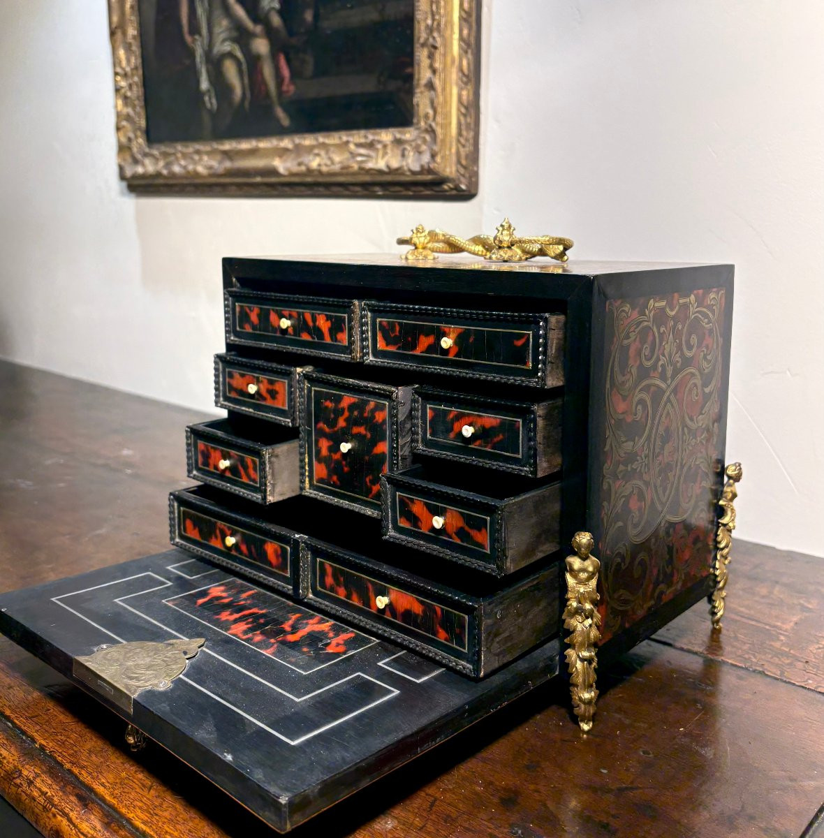 Monetiere in Marqueterie Boulle firmato "SUSSE Frères" epoca Napoleone III-photo-2