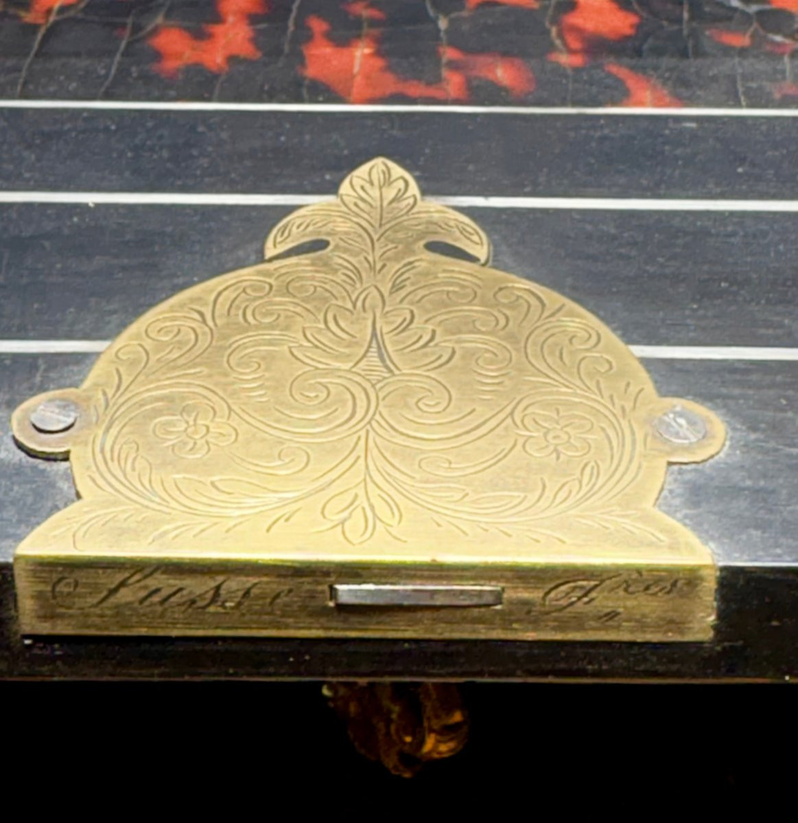Monetiere in Marqueterie Boulle firmato "SUSSE Frères" epoca Napoleone III-photo-3