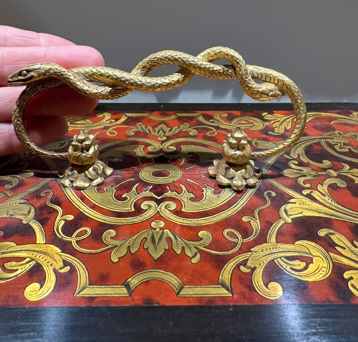 Monetiere in Marqueterie Boulle firmato "SUSSE Frères" epoca Napoleone III-photo-7
