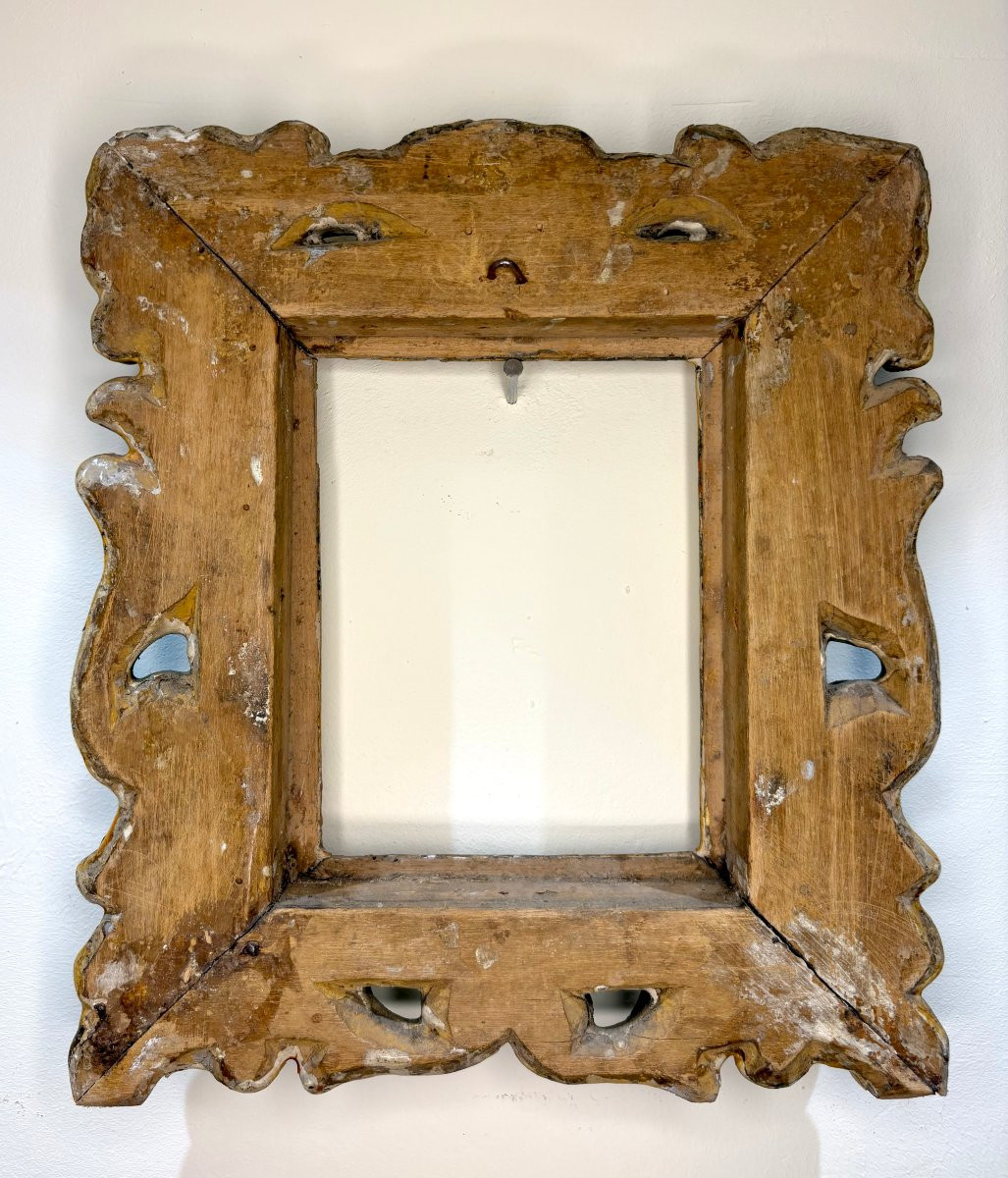 Cornice da Collezione Barocca Legno Dorato e Laccato XVII-photo-2