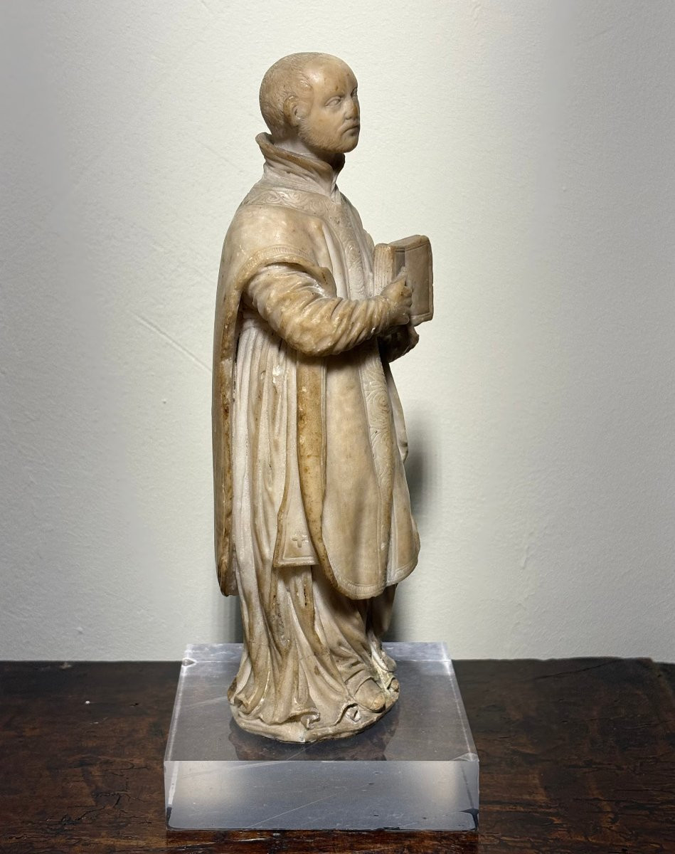 Scultura Barocca in Alabastro sant'Ignazio di Loyola Italia XVII secolo-photo-4