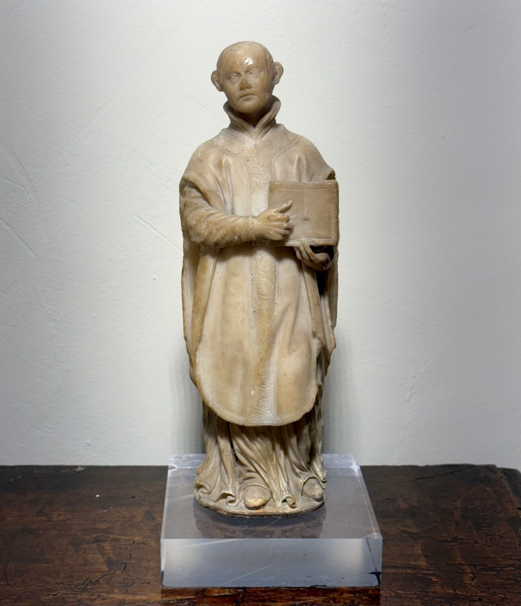 Scultura Barocca in Alabastro sant'Ignazio di Loyola Italia XVII secolo