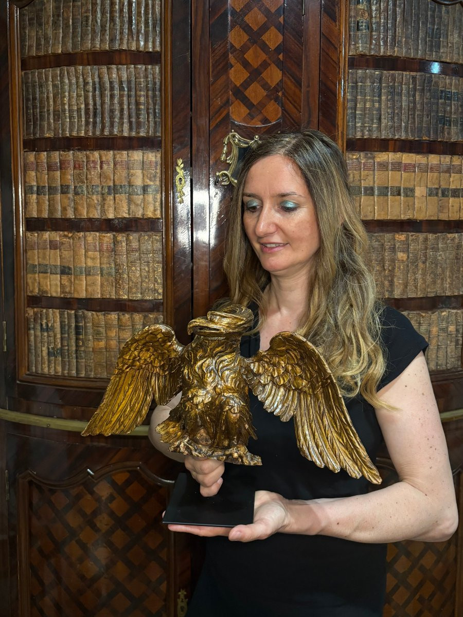 Aquila Neoclassica in Legno Dorato Italia XVIII secolo-photo-2