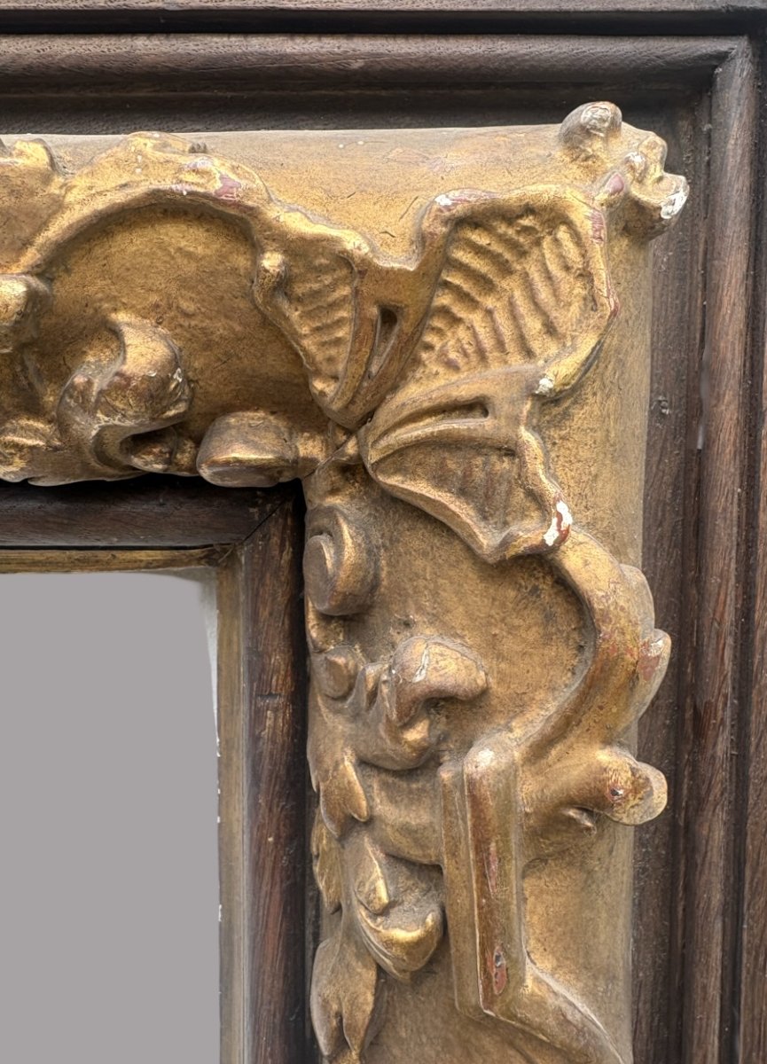 Imponente Cornice in Legno e Pastiglia Dorata XIX secolo-photo-3