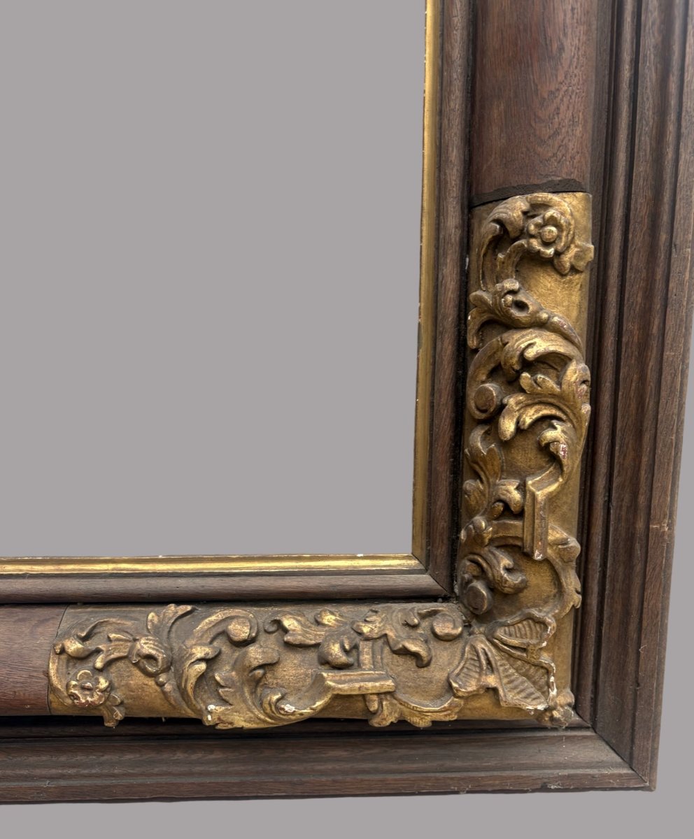 Imponente Cornice in Legno e Pastiglia Dorata XIX secolo-photo-4
