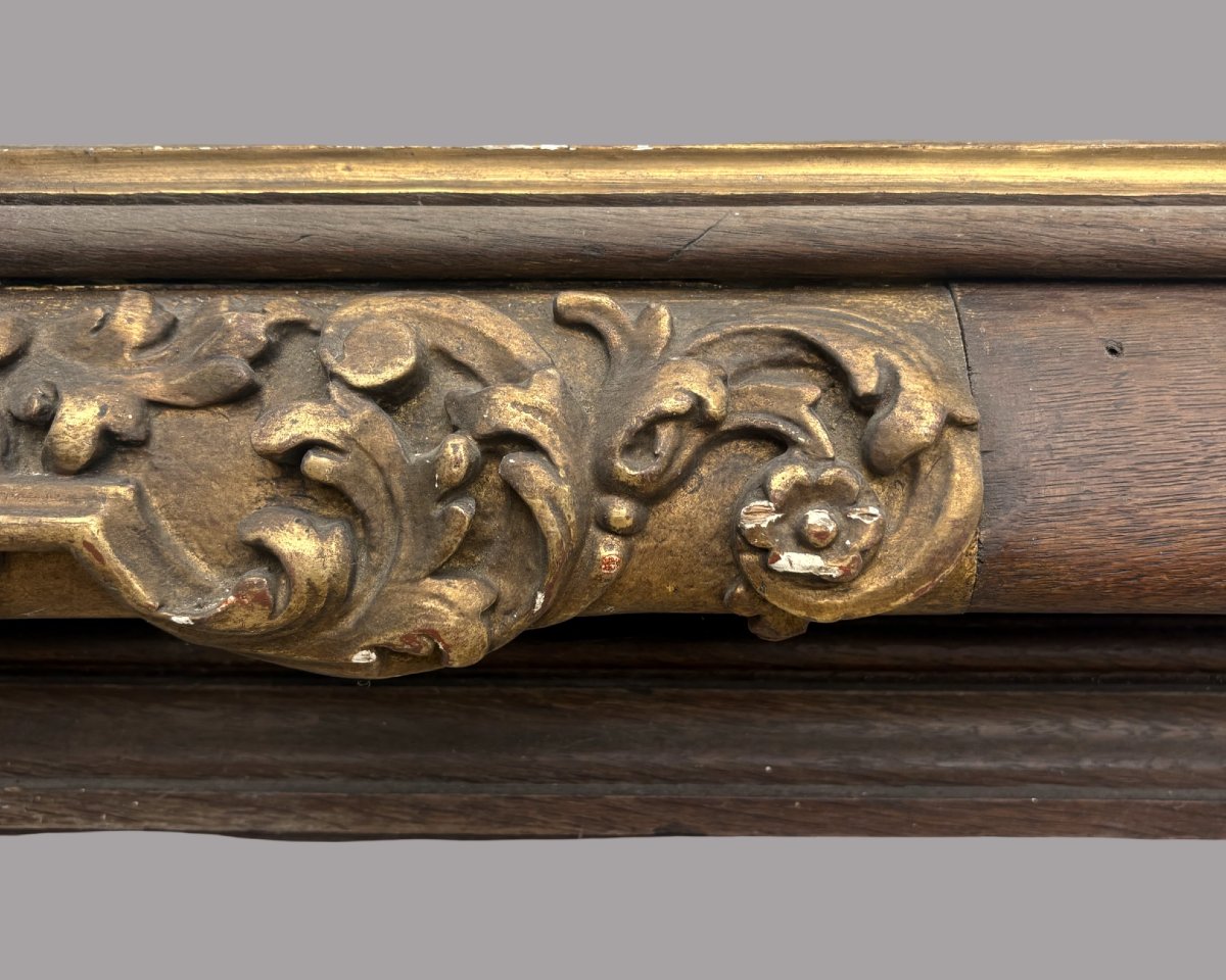 Imponente Cornice in Legno e Pastiglia Dorata XIX secolo-photo-1