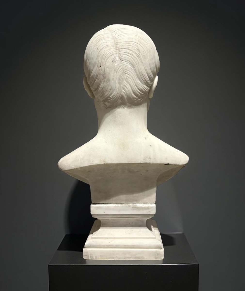 Francisque-Joseph Duret (1804-1865) Busto Virile in Marmo-photo-2