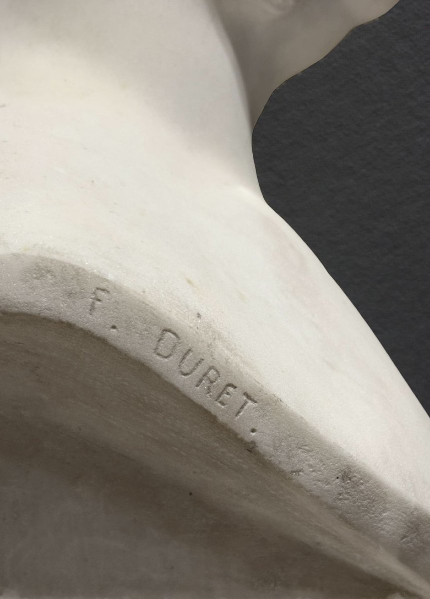 Francisque-Joseph Duret (1804-1865) Busto Virile in Marmo-photo-8