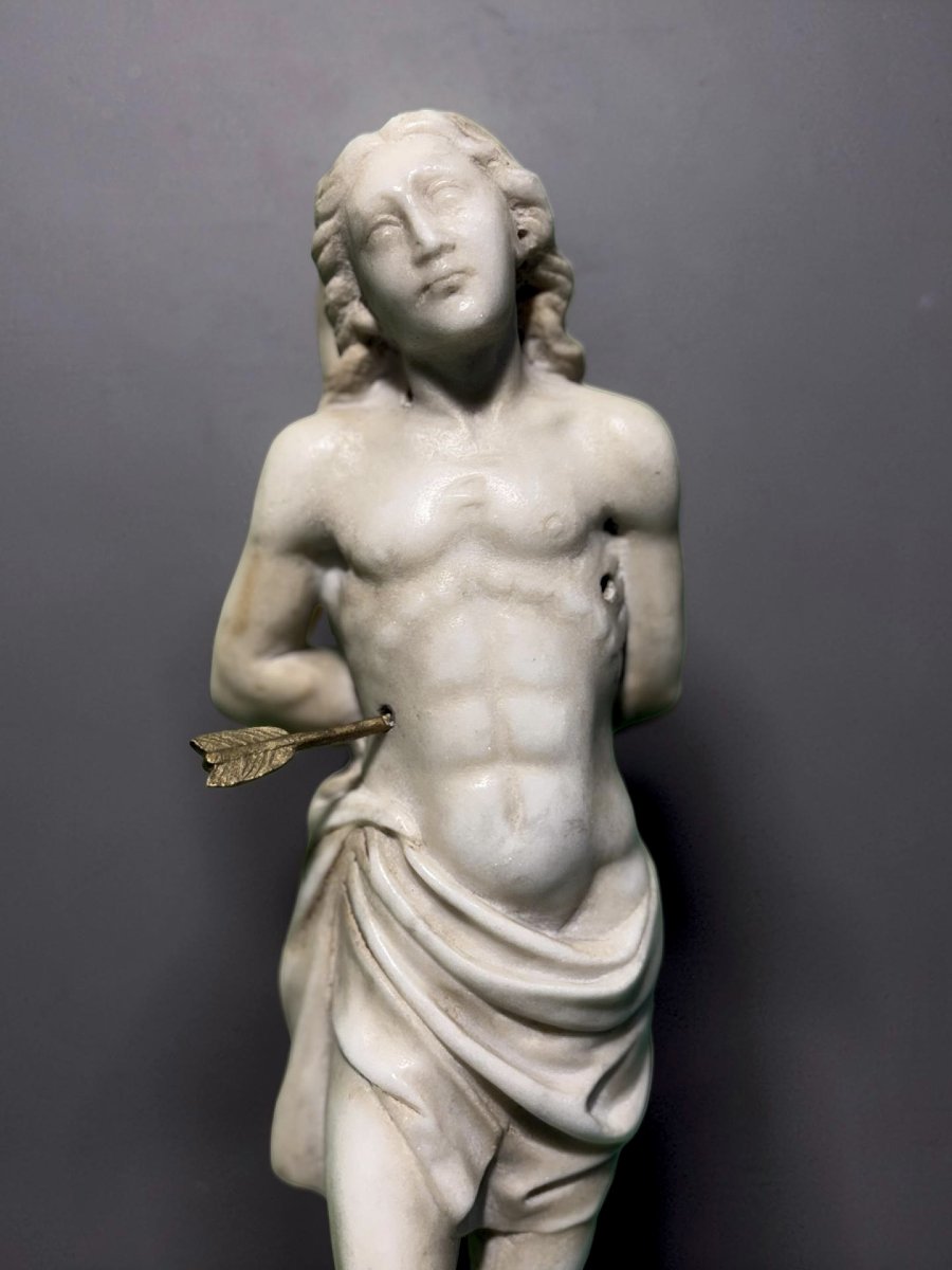 Scultura in Marmo San Sebastiano Italia XVIII secolo-photo-3