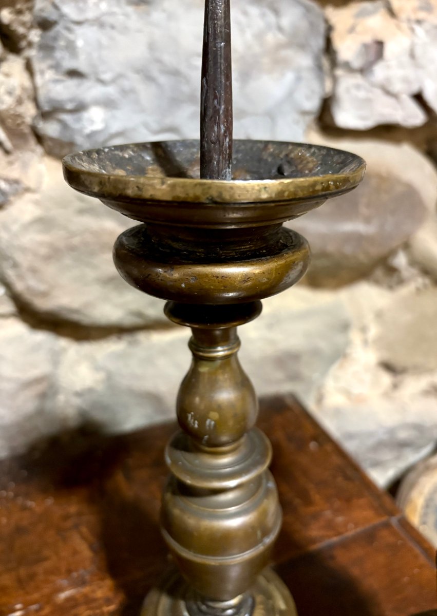 Coppia di Candelieri a Rocchetto in Bronzo Firenze XVII-photo-3